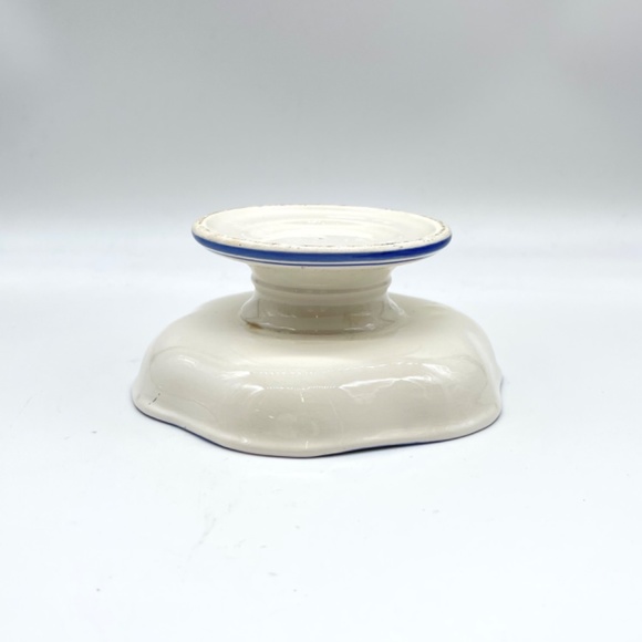 Vintage Delfts Blue by Holland Footed Scalloped Edge Bowl Dutch Windmill 3” Tall - Picture 7 of 11